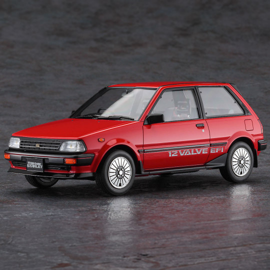 Maquette plastique de voiture Toyota Starlet EP71 Si Limited rouge 1:24 Maquette plastique de...