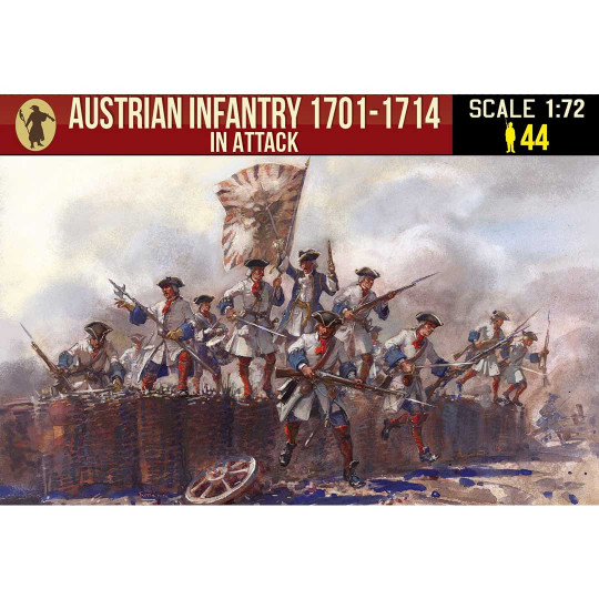 Figurine Austrian infantry 1701-1714 in attack 1:72 Figurine Austrian infantry...