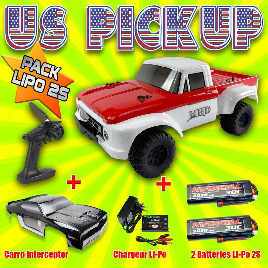Voiture électrique radiocommandée US PICK UP Combo 2S 1:10 XL Voiture électrique...