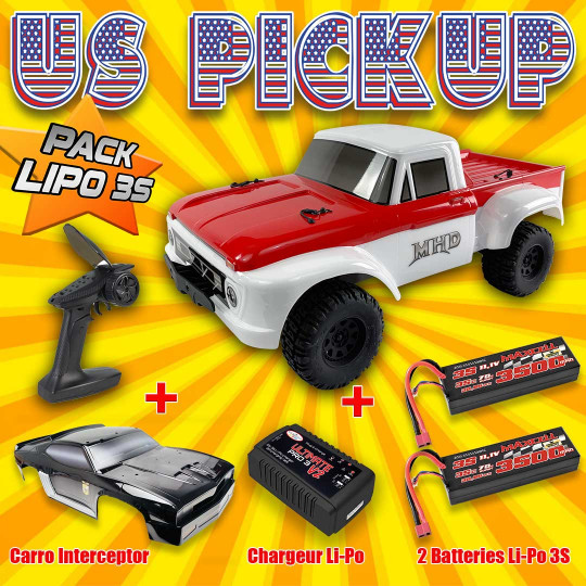Voiture électrique radiocommandée US PICK UP Combo 3S 1:10 XL Voiture électrique...