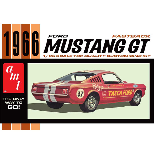 Maquette de voiture en plastique 1966 Ford Mustang Fastback 1:25 Maquette de voiture en...