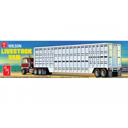 Maquette de camion en plastique Wilson Livestock Van Trailer 1/25 Maquette de camion en...