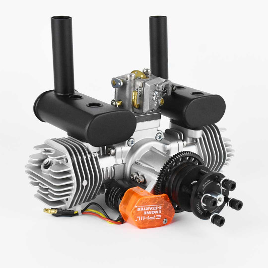 Moteur Thermique Essence pour avion EPHIL 40cc bi-cylindre PRO avec démarreur Moteur Thermique Essence...