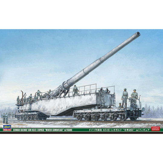 Plastikmodellbahn Deutsche Zugkanone K5 (E) Leopold „Wintertarnung“ mit Figuren 1:72 Plastikmodellbahn Deutsche...