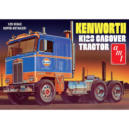 Maquette de camion en plastique Kenworth K-123 Cabover Gulf 1:25 Maquette de camion en...