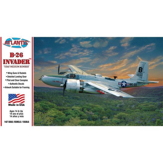 Maquette plastique d’avion B-26 Invader Bombardier USAF 1:67 Maquette plastique d’avion...