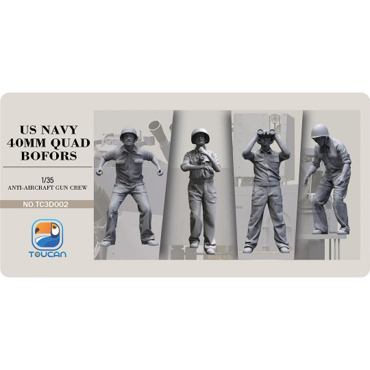 Figurine US NAVY 40MM QUAD BOFORS équipage de canon antiaérien set 2 1:35 Figurine US NAVY 40MM QUAD...