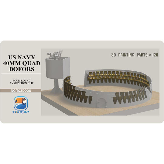 Figurine US NAVY 40MM QUAD BOFORS clips d’obus 1:35 Figurine US NAVY 40MM QUAD...