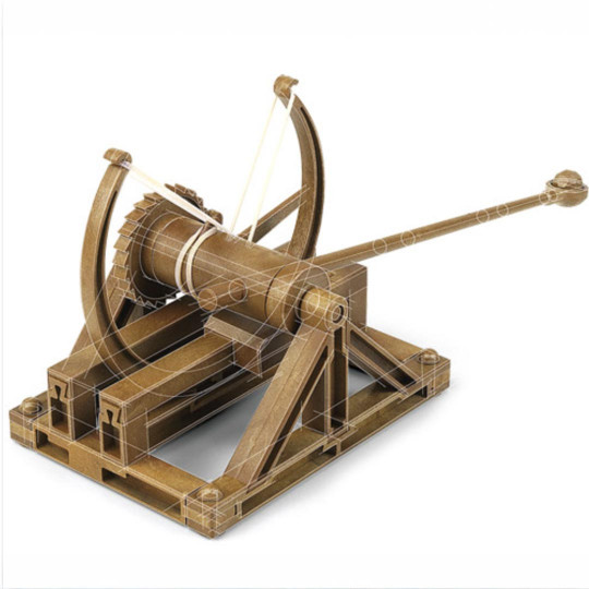 Maquette plastique éducative CATAPULTE MACHINE LEONARD DE V Maquette plastique...