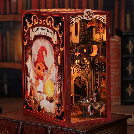 Puzzle 3D Serre Livres Book Nook Flame Common Room Puzzle 3D Serre Livres Book...