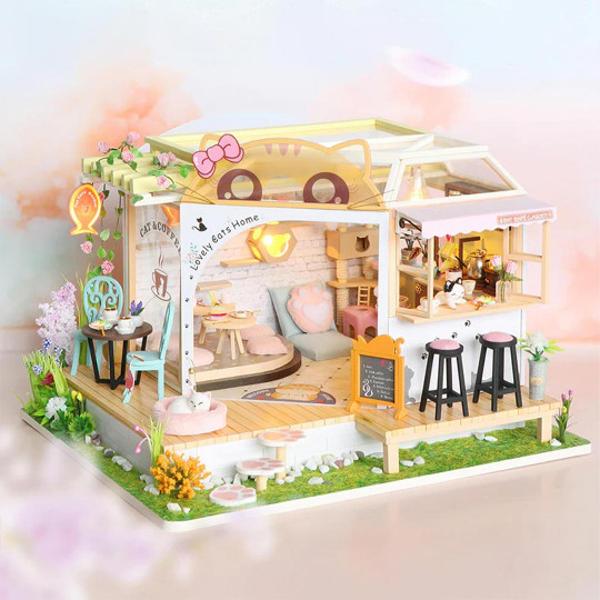 Puzzle 3D Maison miniature CAT COFFEE GARDEN Puzzle 3D Maison miniature...