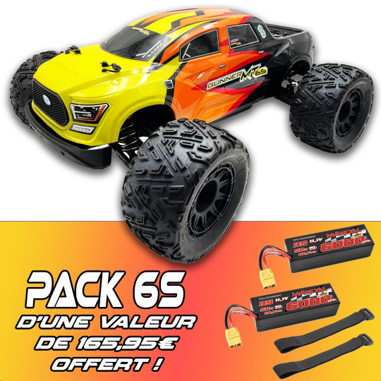 Coche RC eléctrico GUNNER MONSTER 6S 1/8 + Pack 6S Coche RC eléctrico GUNNER...