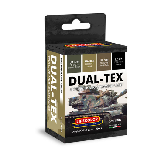 Peinture acrylique CAMOUFLAGE DUAL-TEX ARMEE AMERICAINE 1970-1980 Peinture acrylique...