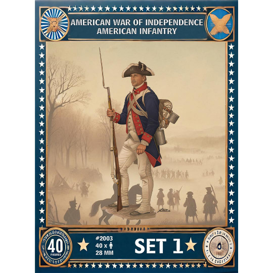 Figurine AMERICAN WAR OF INDEPENDENCE AMERICAN INFANTRY SET 1 28mm Figurine AMERICAN WAR OF...