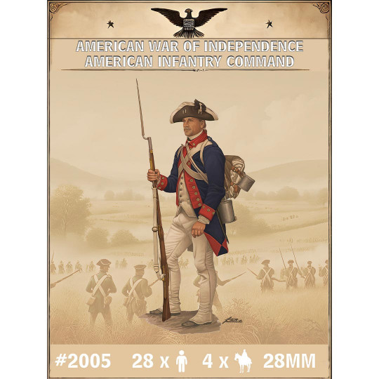 Figurine AMERICAN WAR OF INDEPENDENCE AMERICAN INFANTRY COMMAND 28mm Figurine AMERICAN WAR OF...