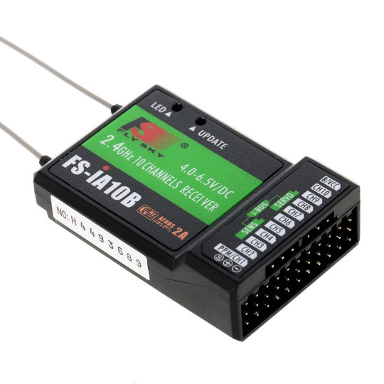 Accessoire pour radio FLYSKY Récepteur 10v FS-iA10B AFHDS 2A 2,4Ghz Accessoire pour radio...