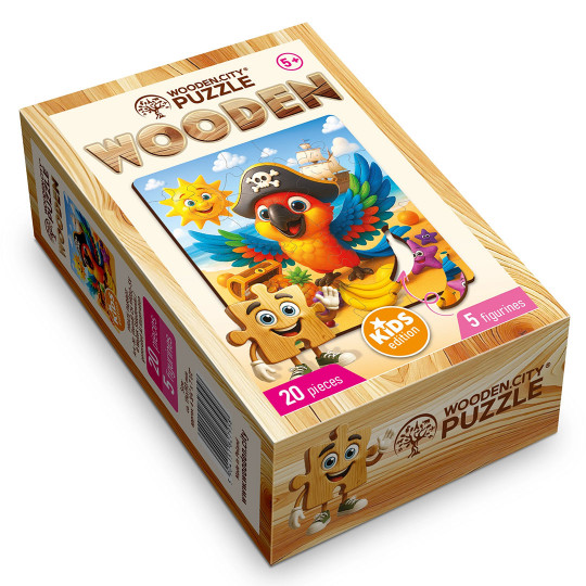 Pirate Parrot Puzzle Enfant 20/5 Wooden City Pirate Parrot Puzzle Enfant...