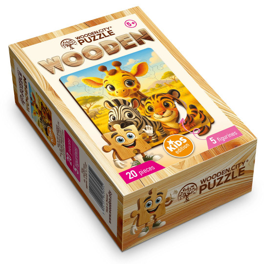 La faune sauvage Puzzle Enfant 20/5 Wooden City La faune sauvage Puzzle...