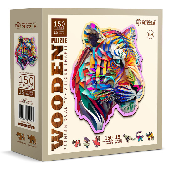 Tigre Arc en Ciel Puzzle Animaux 150/15 Wooden City Tigre Arc en Ciel Puzzle...