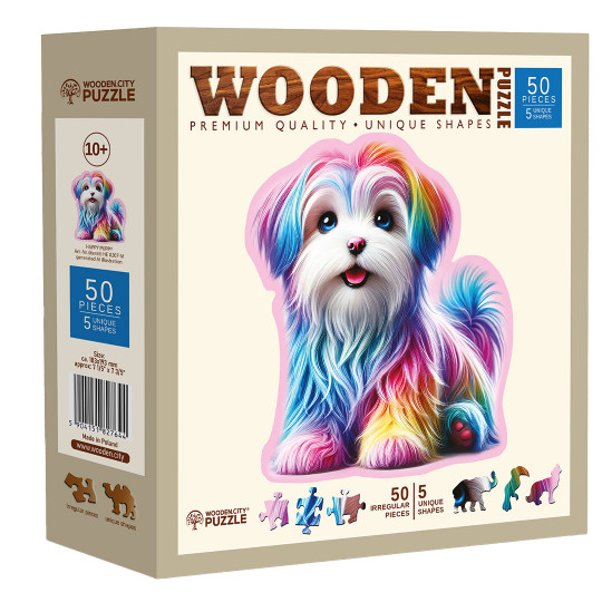 Happy Puppy Puzzle Animaux 50/5 Wooden City Happy Puppy Puzzle Animaux...