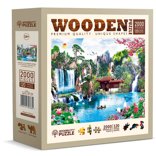 Waterfalls in Japanese Garden Puzzle Paysage 2000/120 Wooden City Waterfalls in Japanese...