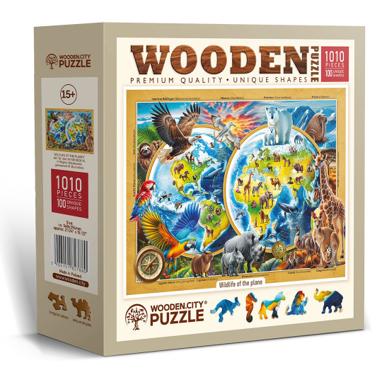 Wildlife of the Planet Puzzle Animaux 1010/100 Wooden City Wildlife of the Planet...