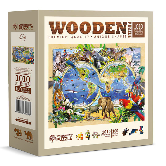 Animal Kingdom Map Puzzle Animaux 1010/100 Wooden City Animal Kingdom Map Puzzle...
