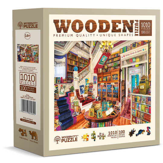 Wish Upon a Bookshop Puzzle Vintage 1010/100 Wooden City Wish Upon a Bookshop Puzzle...