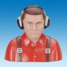 Accessoire embarqué BUSTE DE PILOTE CIVIL PEINT ROUGE - 1/4