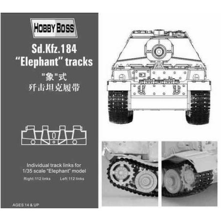 Maquette de Char en plastique Chenilles p Sd.Kfz 184 El 1/35