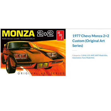 Maquette de voiture en plastique Chevy Monza 2+2 Customs 1/25