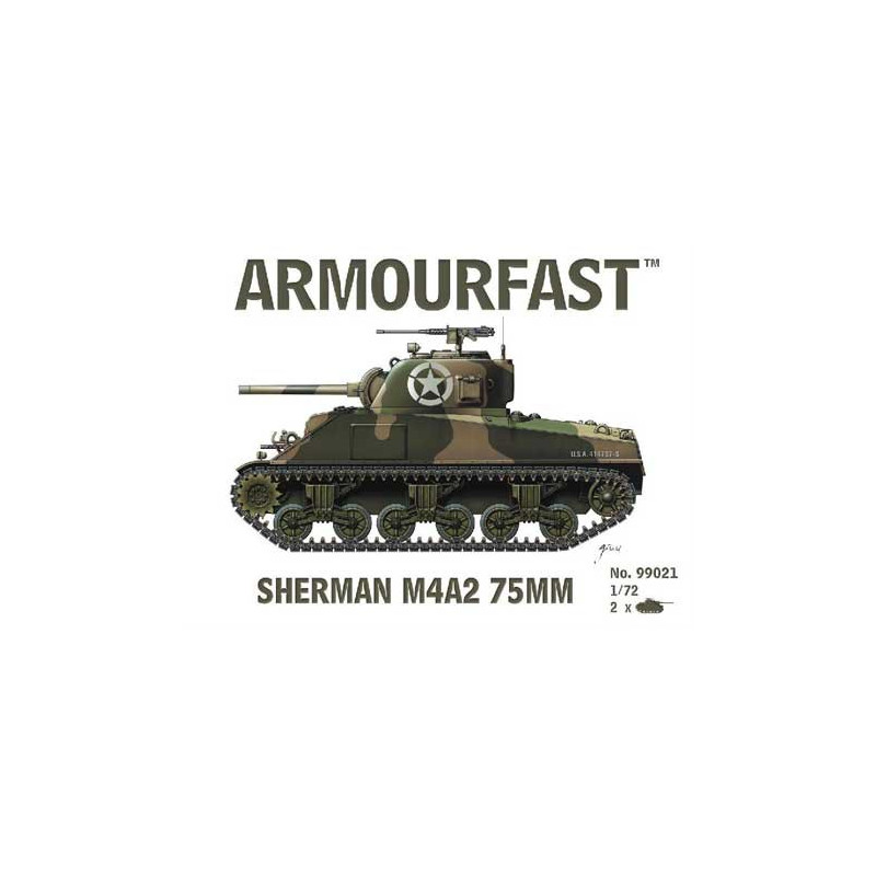 Maquette de Char en plastique SHERMAN M4A2 75mm 1/72