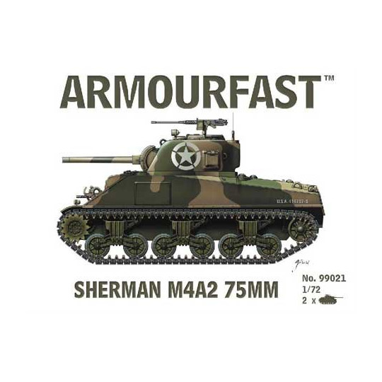 Maquette de Char en plastique SHERMAN M4A2 75mm 1/72