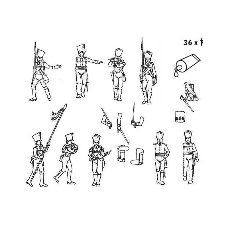 Figurine COMMANDEMENT INF. PRUS. 1/72