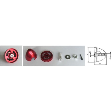 Embedded accessory aluminum aluminum volume 38mm red | Scientific-MHD