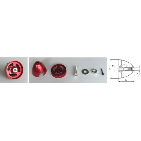 Eingebettetes Zubehör Aluminium Aluminium Flug 44 mm rot | Scientific-MHD