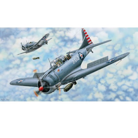 Maquette d'avion en plastique SBD-3/4 Dauntless 1/18