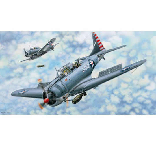 Maquette d'avion en plastique SBD-3/4 Dauntless 1/18 Maquette d'avion en plastique SBD-3/4 Dauntless 1/18
