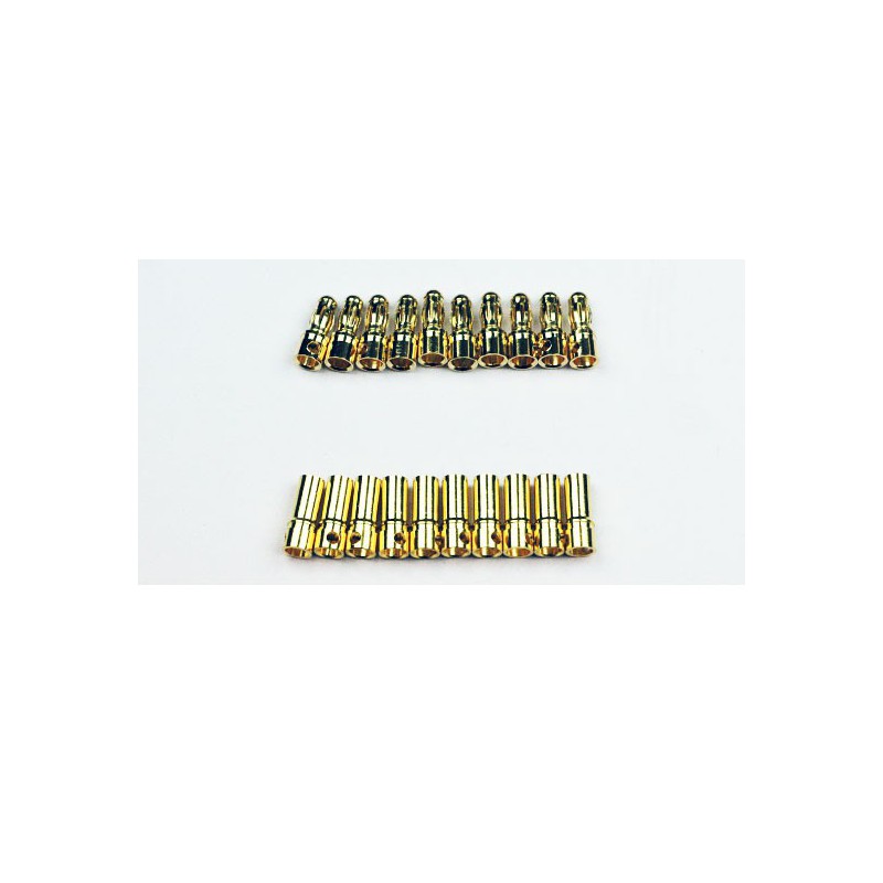 Chargeur pour accu pour appareil radiocommandé Contacts cylindriques 3.5mm or M+F 10 paires