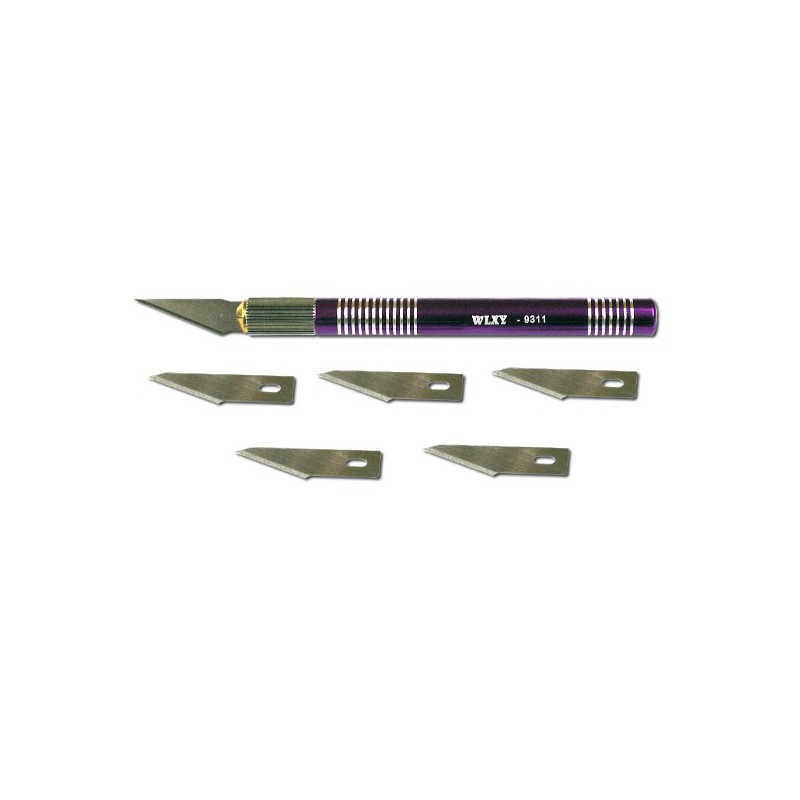 Couteau pour maquette Couteau scalpel diam.11mm + 6 lames - Scientific-MHD