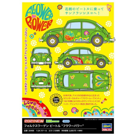 Maquette de voiture en plastique Beetle Flower Power 1/24