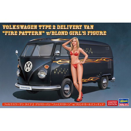 Maquette de voiture en plastique VW Type 2 Van + figure 1/24