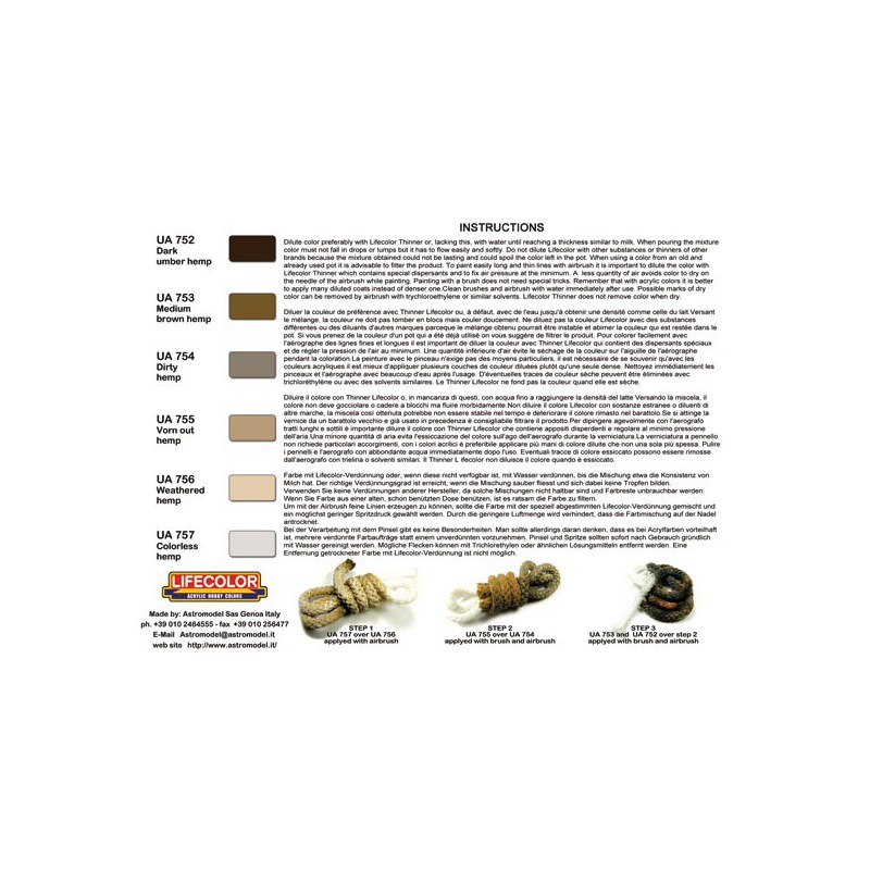 Peinture acrylique Set Pour Cordages