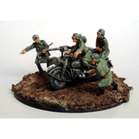 Motorcycle figurine and Sidecar All. Wwii 1/72 | Scientific-MHD