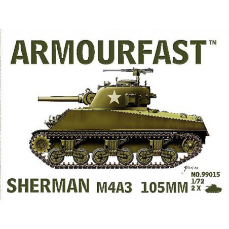 Maquette de Char en plastique SHERMAN M4 A3 105 mm (2p) 1/72