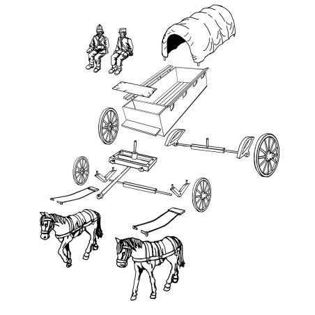 Colonial figurine service Wagon 1/72 | Scientific-MHD