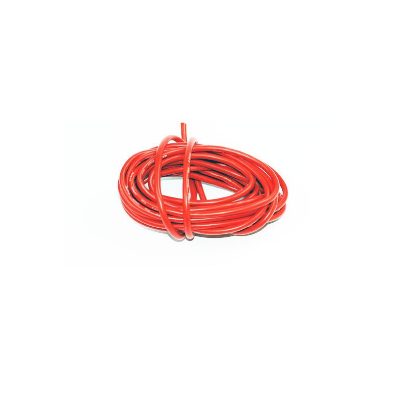 Chargeur pour accu pour appareil radiocommandé Fil silicone AWG8 8.3mm2 Rouge longueur 5m