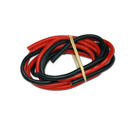 Chargeur pour accu pour appareil radiocommandé Fils silicone AWG9 6.63mm2 Rouge+Noir Longueur 1m Chargeur pour accu pour appareil radiocommandé Fils silicone AWG9 6.63mm2 Rouge+Noir Longueur 1m