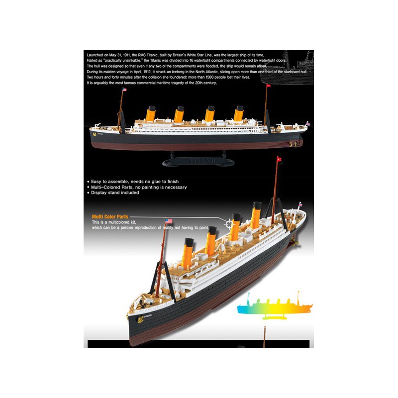 Maquette de Bateau en plastique RMS TITANIC 1/1000 Maquette de Bateau en plastique RMS TITANIC 1/1000
