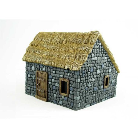 Maquette Diorama montéee et peinte GRAND COTTAGE EN PIERRE1/48